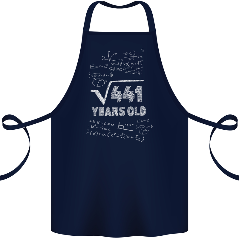 21st Birthday 21 Year Old Geek Funny Maths Cotton Apron 100% Organic Navy Blue