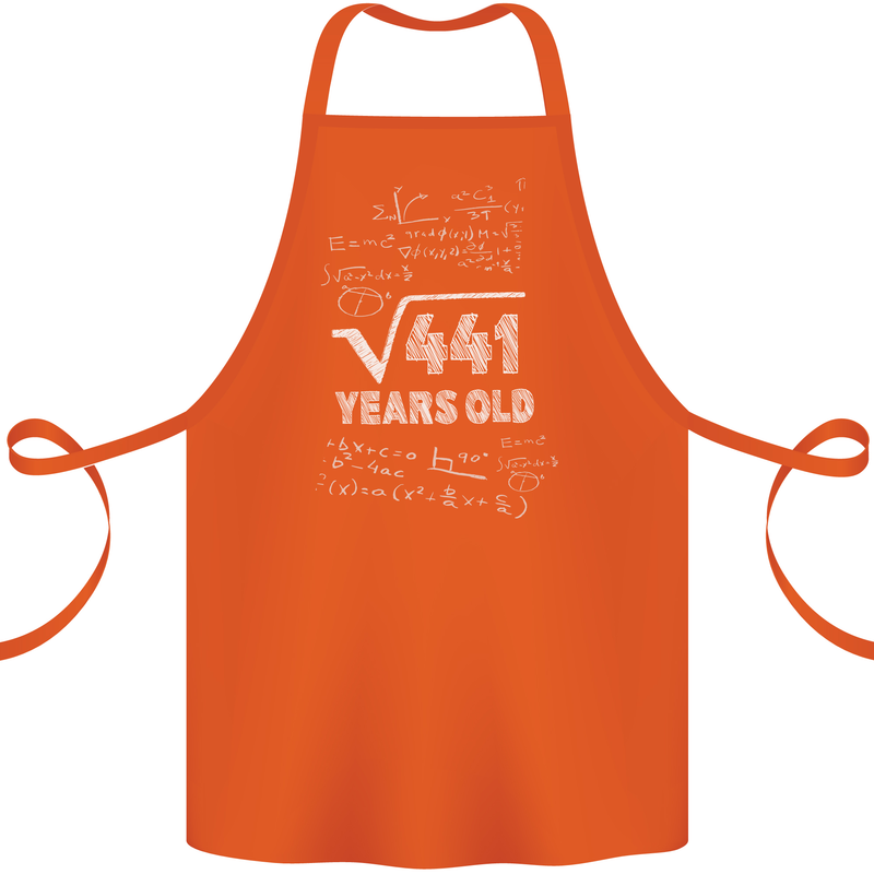 21st Birthday 21 Year Old Geek Funny Maths Cotton Apron 100% Organic Orange