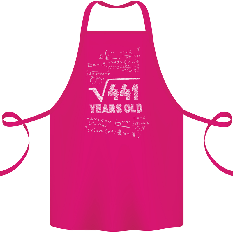 21st Birthday 21 Year Old Geek Funny Maths Cotton Apron 100% Organic Pink