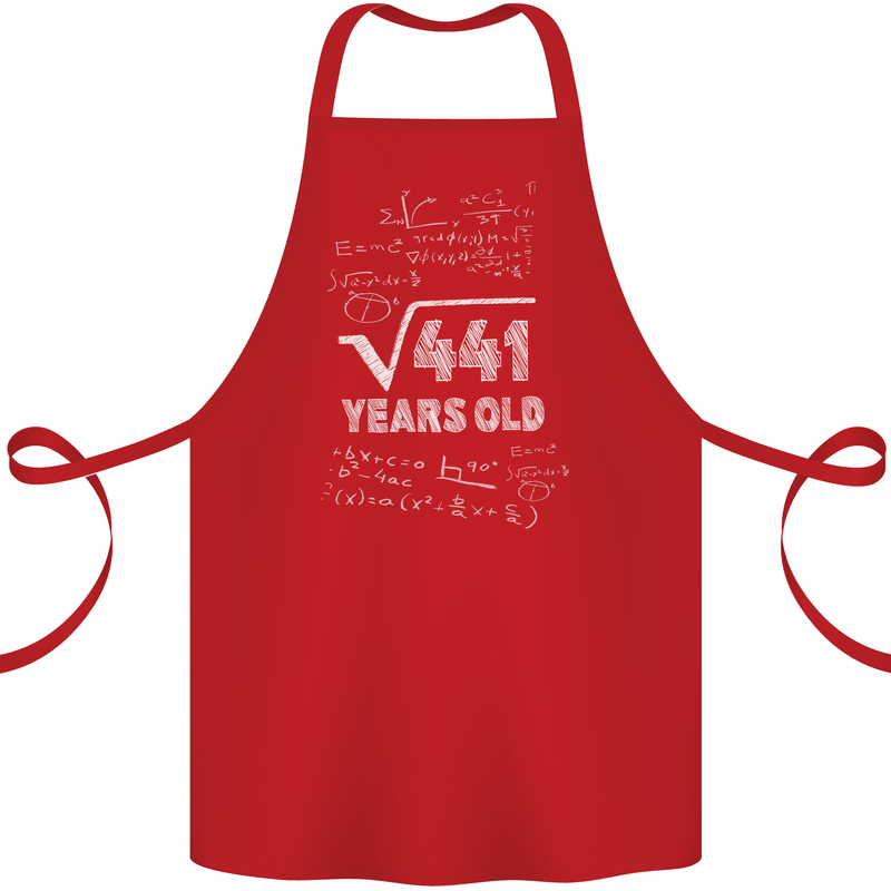 21st Birthday 21 Year Old Geek Funny Maths Cotton Apron 100% Organic Red