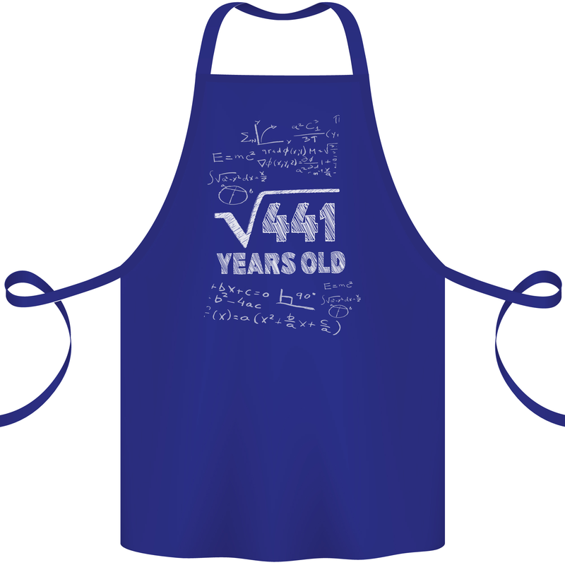 21st Birthday 21 Year Old Geek Funny Maths Cotton Apron 100% Organic Royal Blue