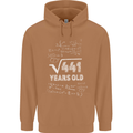 21st Birthday 21 Year Old Geek Funny Maths Mens 80% Cotton Hoodie Caramel Latte
