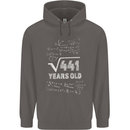 21st Birthday 21 Year Old Geek Funny Maths Mens 80% Cotton Hoodie Charcoal