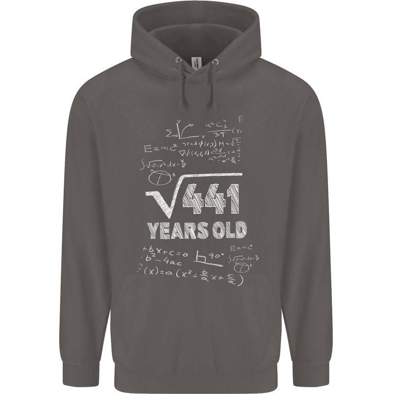 21st Birthday 21 Year Old Geek Funny Maths Mens 80% Cotton Hoodie Charcoal