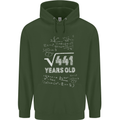 21st Birthday 21 Year Old Geek Funny Maths Mens 80% Cotton Hoodie Forest Green