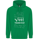 21st Birthday 21 Year Old Geek Funny Maths Mens 80% Cotton Hoodie Irish Green