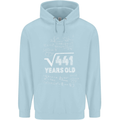 21st Birthday 21 Year Old Geek Funny Maths Mens 80% Cotton Hoodie Light Blue