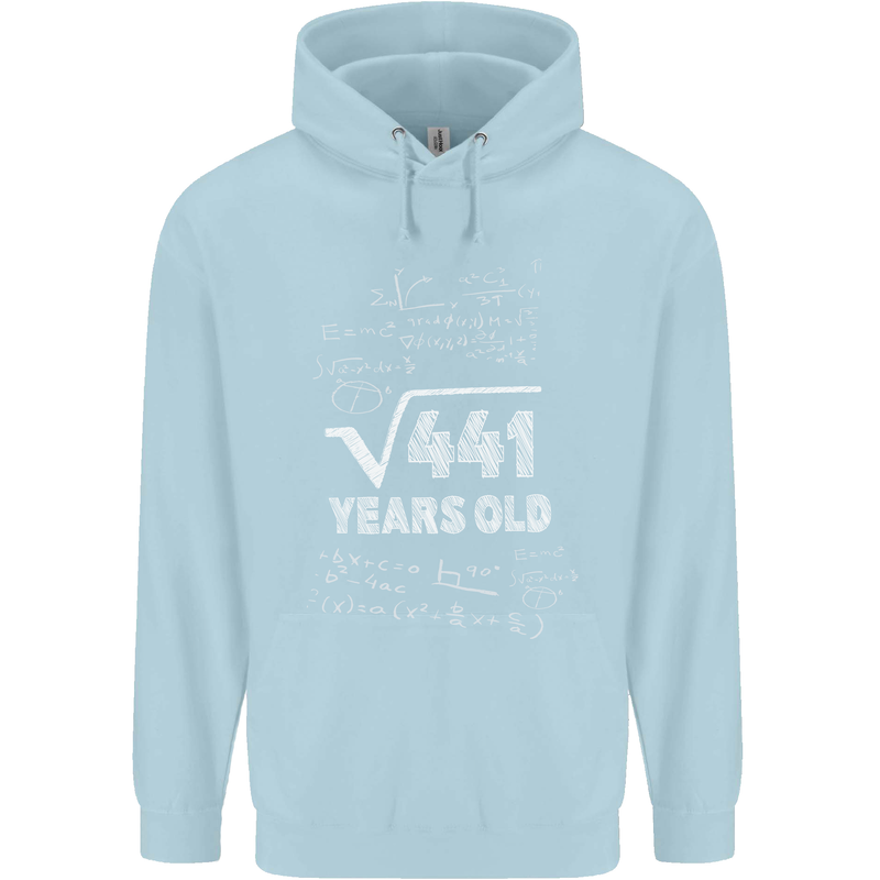 21st Birthday 21 Year Old Geek Funny Maths Mens 80% Cotton Hoodie Light Blue