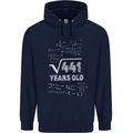 21st Birthday 21 Year Old Geek Funny Maths Mens 80% Cotton Hoodie Navy Blue