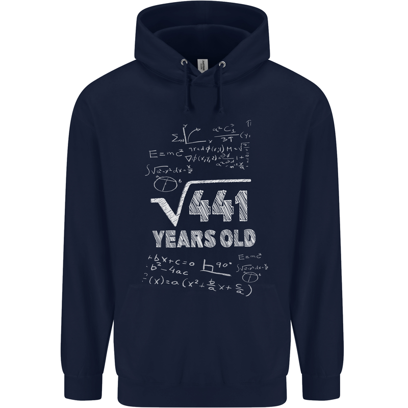 21st Birthday 21 Year Old Geek Funny Maths Mens 80% Cotton Hoodie Navy Blue