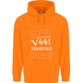 21st Birthday 21 Year Old Geek Funny Maths Mens 80% Cotton Hoodie Orange