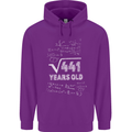 21st Birthday 21 Year Old Geek Funny Maths Mens 80% Cotton Hoodie Purple