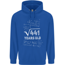 21st Birthday 21 Year Old Geek Funny Maths Mens 80% Cotton Hoodie Royal Blue