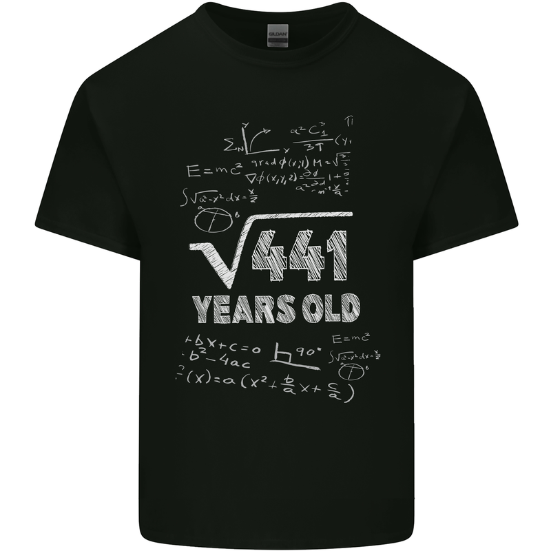 21st Birthday 21 Year Old Geek Funny Maths Mens Cotton T-Shirt Tee Top Black