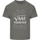 21st Birthday 21 Year Old Geek Funny Maths Mens Cotton T-Shirt Tee Top Charcoal