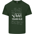 21st Birthday 21 Year Old Geek Funny Maths Mens Cotton T-Shirt Tee Top Forest Green