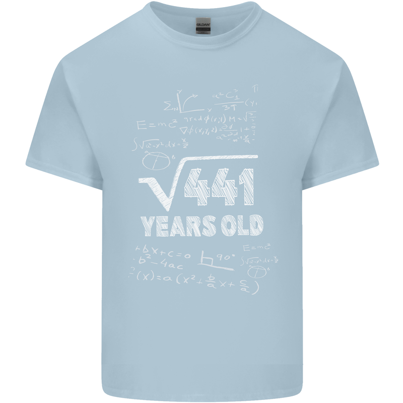 21st Birthday 21 Year Old Geek Funny Maths Mens Cotton T-Shirt Tee Top Light Blue