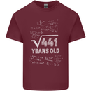 21st Birthday 21 Year Old Geek Funny Maths Mens Cotton T-Shirt Tee Top Maroon