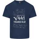 21st Birthday 21 Year Old Geek Funny Maths Mens Cotton T-Shirt Tee Top Navy Blue