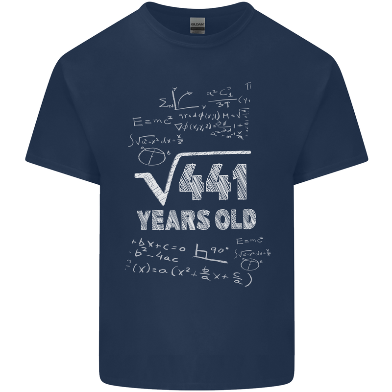 21st Birthday 21 Year Old Geek Funny Maths Mens Cotton T-Shirt Tee Top Navy Blue