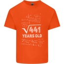 21st Birthday 21 Year Old Geek Funny Maths Mens Cotton T-Shirt Tee Top Orange