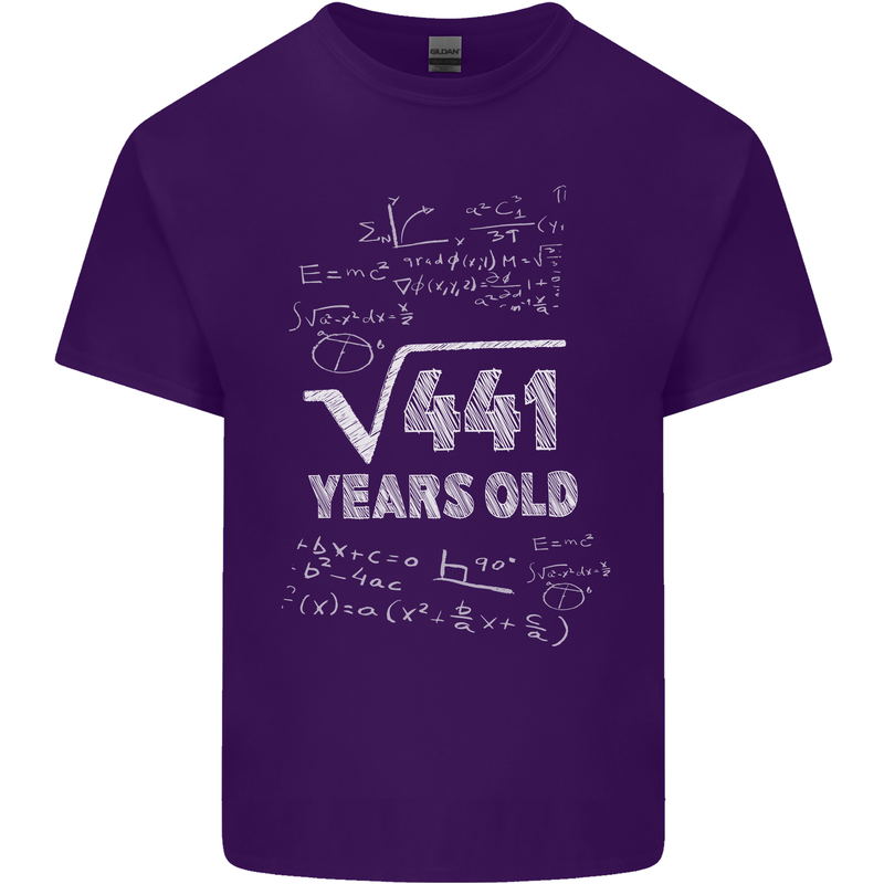 21st Birthday 21 Year Old Geek Funny Maths Mens Cotton T-Shirt Tee Top Purple