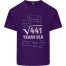 21st Birthday 21 Year Old Geek Funny Maths Mens Cotton T-Shirt Tee Top Purple