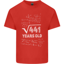 21st Birthday 21 Year Old Geek Funny Maths Mens Cotton T-Shirt Tee Top Red