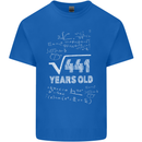 21st Birthday 21 Year Old Geek Funny Maths Mens Cotton T-Shirt Tee Top Royal Blue