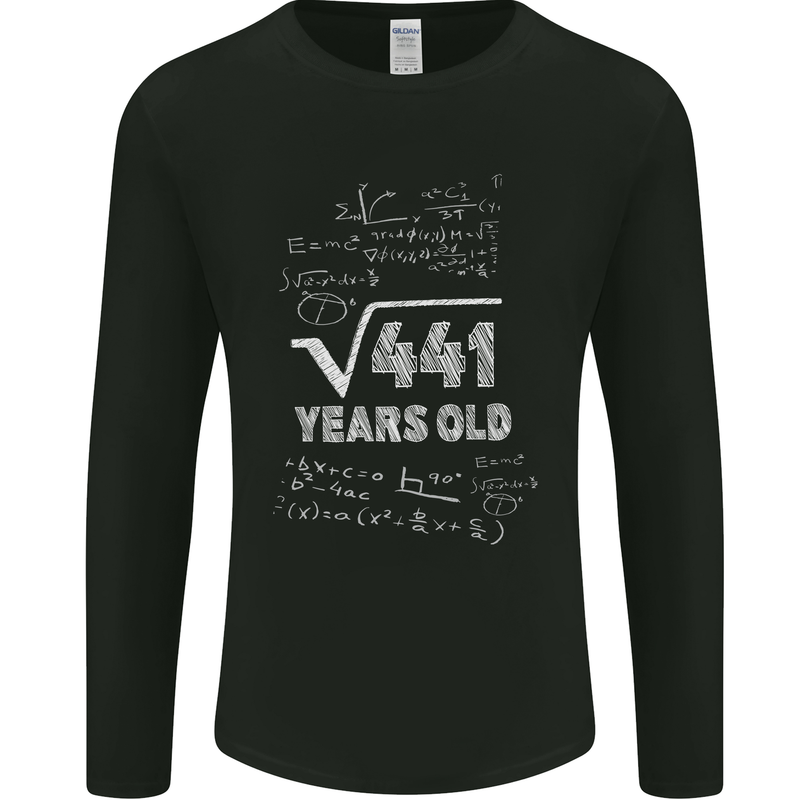 21st Birthday 21 Year Old Geek Funny Maths Mens Long Sleeve T-Shirt Black