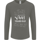 21st Birthday 21 Year Old Geek Funny Maths Mens Long Sleeve T-Shirt Charcoal