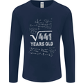 21st Birthday 21 Year Old Geek Funny Maths Mens Long Sleeve T-Shirt Navy Blue