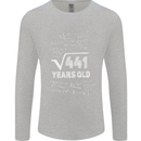 21st Birthday 21 Year Old Geek Funny Maths Mens Long Sleeve T-Shirt Sports Grey