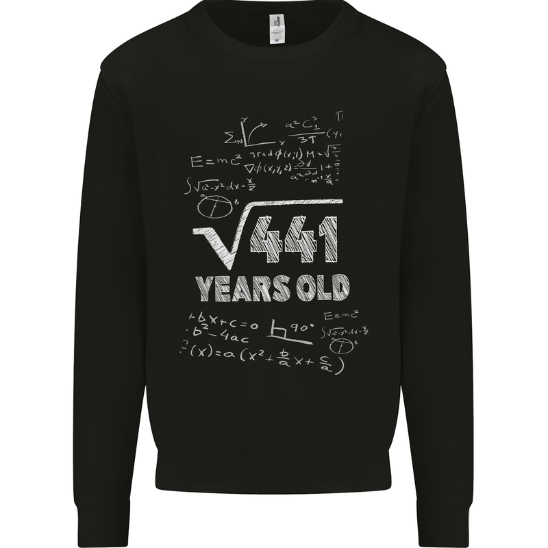 21st Birthday 21 Year Old Geek Funny Maths Mens Sweatshirt Jumper Black