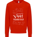 21st Birthday 21 Year Old Geek Funny Maths Mens Sweatshirt Jumper Bright Red
