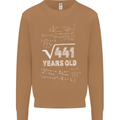 21st Birthday 21 Year Old Geek Funny Maths Mens Sweatshirt Jumper Caramel Latte