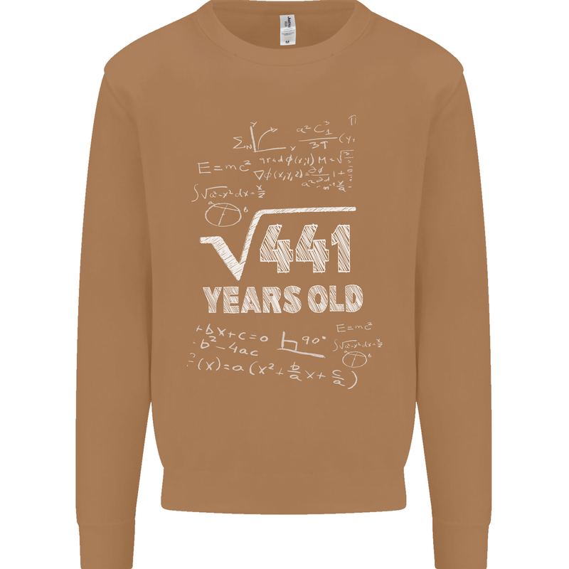 21st Birthday 21 Year Old Geek Funny Maths Mens Sweatshirt Jumper Caramel Latte