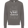 21st Birthday 21 Year Old Geek Funny Maths Mens Sweatshirt Jumper Charcoal