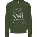 21st Birthday 21 Year Old Geek Funny Maths Mens Sweatshirt Jumper Forest Green