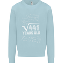21st Birthday 21 Year Old Geek Funny Maths Mens Sweatshirt Jumper Light Blue