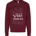 21st Birthday 21 Year Old Geek Funny Maths Mens Sweatshirt Jumper Maroon