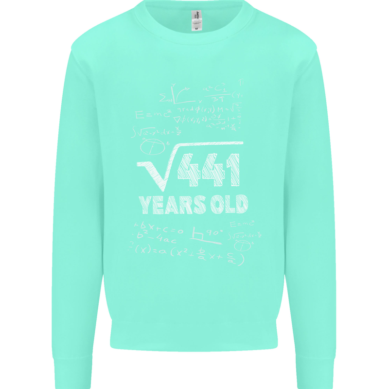 21st Birthday 21 Year Old Geek Funny Maths Mens Sweatshirt Jumper Peppermint