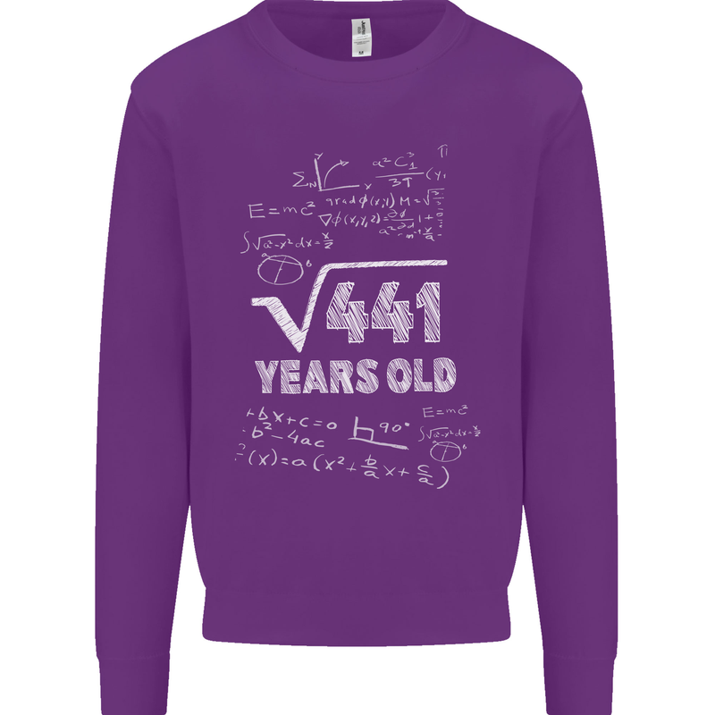 21st Birthday 21 Year Old Geek Funny Maths Mens Sweatshirt Jumper Purple