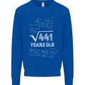 21st Birthday 21 Year Old Geek Funny Maths Mens Sweatshirt Jumper Royal Blue