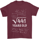 21st Birthday 21 Year Old Geek Funny Maths Mens T-Shirt 100% Cotton Maroon