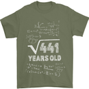 21st Birthday 21 Year Old Geek Funny Maths Mens T-Shirt 100% Cotton Military Green