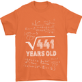 21st Birthday 21 Year Old Geek Funny Maths Mens T-Shirt 100% Cotton Orange