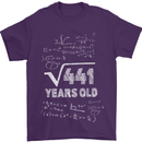 21st Birthday 21 Year Old Geek Funny Maths Mens T-Shirt 100% Cotton Purple