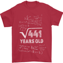 21st Birthday 21 Year Old Geek Funny Maths Mens T-Shirt 100% Cotton Red
