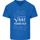 21st Birthday 21 Year Old Geek Funny Maths Mens V-Neck Cotton T-Shirt Royal Blue